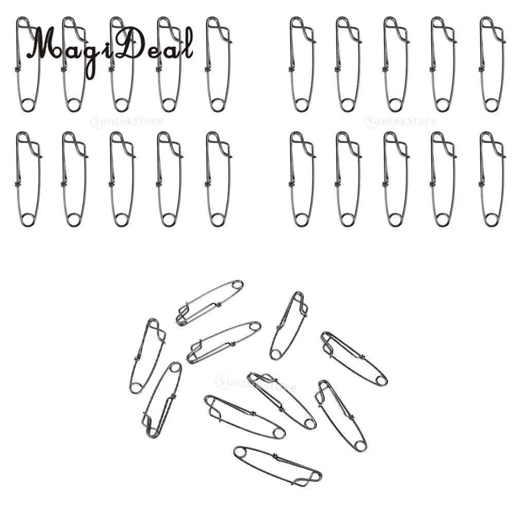 MagiDeal 30x Stainless Steel Long Line Longline Clip for Fishing Snapper Tool 60mm for for long line fishing sharking crabbing