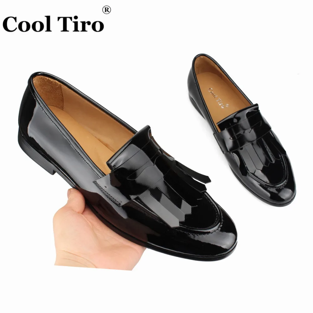Black patent leather Loafers Men Moccasins (5)