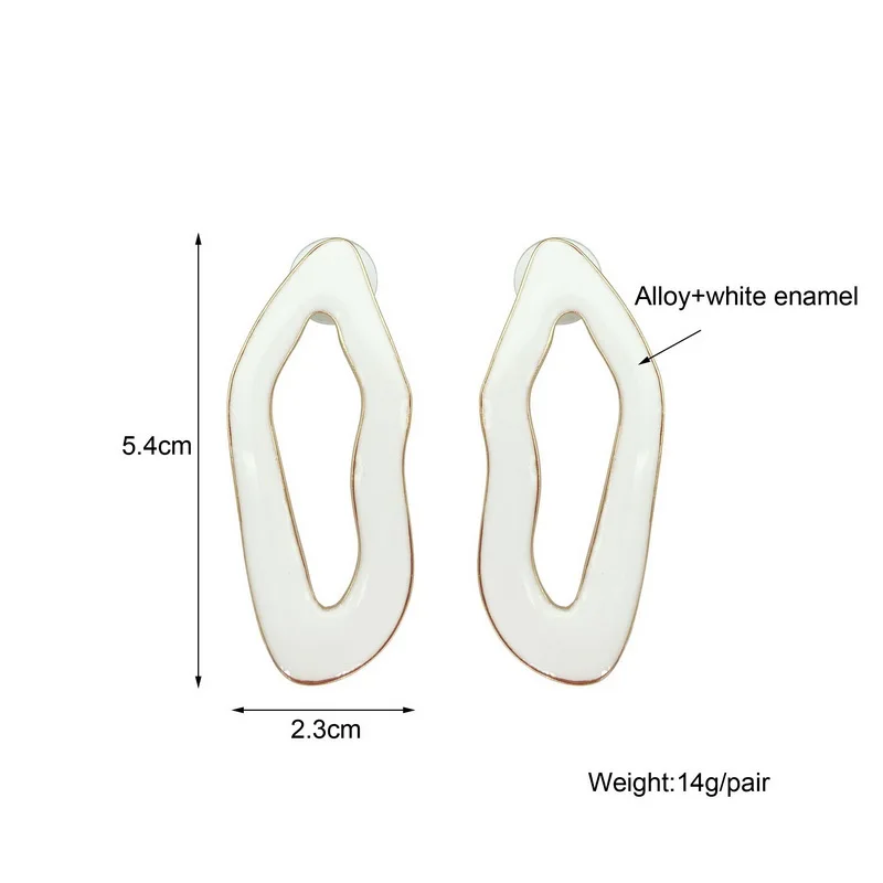 F. J4Z дизайнерские серьги для женщин,, дизайнерские серьги Za с белой эмалью, Необычные геометрические большие серьги Aretes mujer
