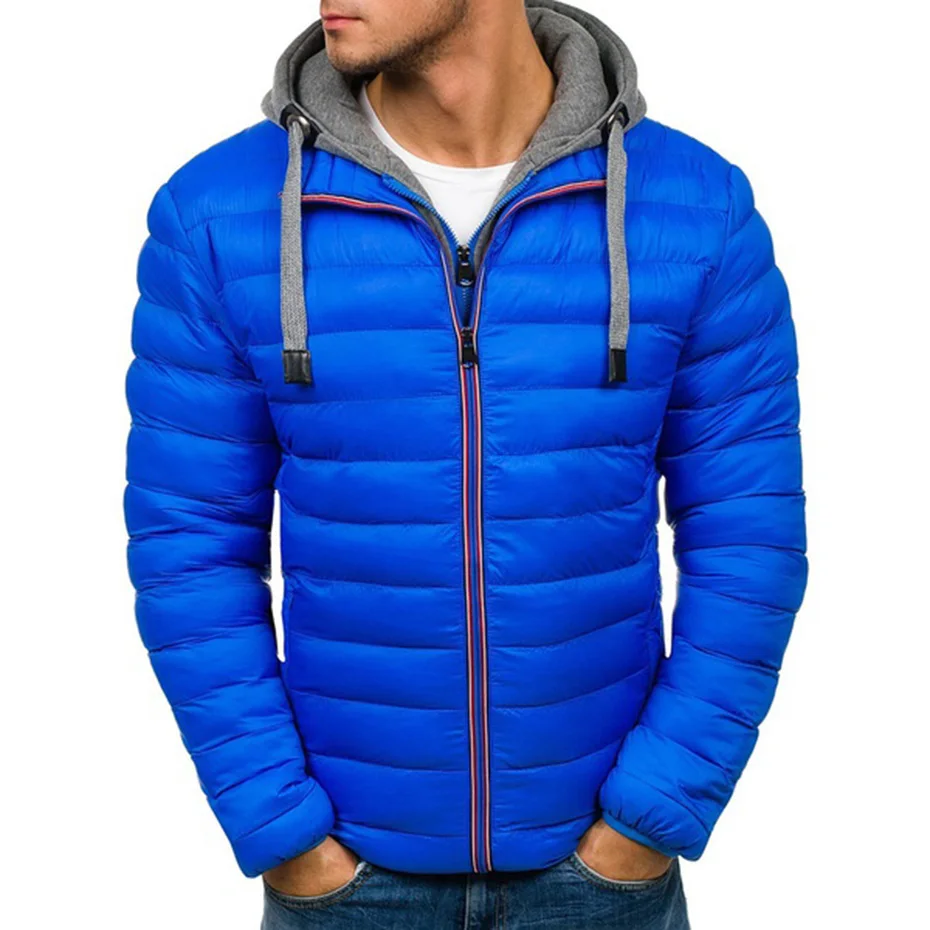 ZOGAA мужские зимние куртки и пальто Повседневная модная мужская одежда 14 цветов Мужская зимняя куртка плюс размер Hooded парка с капюшоном