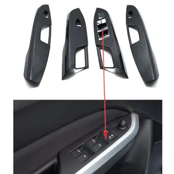 

Car Interior Door Armrest Window Switch Button Panel Cover Trim Styling Sticker 4x Fit For Suzuki Vitara 2016