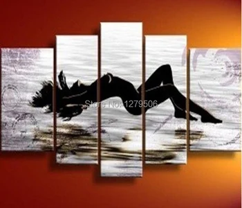 

Sexy Woman 100% Hand-painted Beauty Body Modern Abstract Nude Art Wall Picture For Home Decor 5 Pcs/set Oil Painting On Canvas