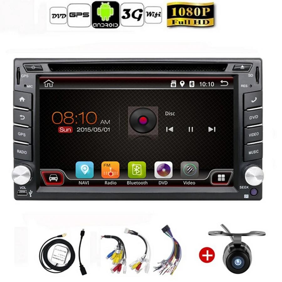 Auto Android 4 4 Car Audio GPS Navigation 2DIN Car Stereo Radio Car GPS Bluetooth USB