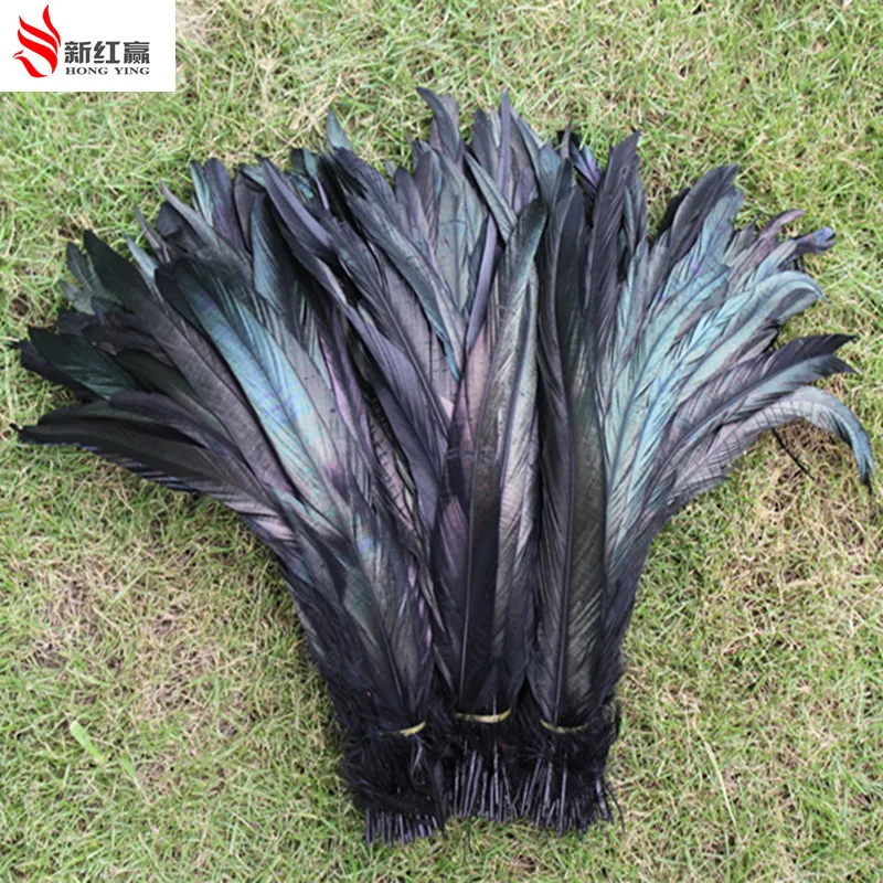 25-45cm 10-200 pcs White Wholesale black rooster tail feathers 10-18inches 