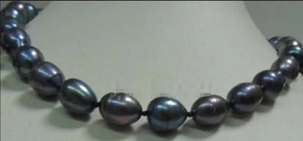

Free shipping@@@@@ A>New 9-10MM BLACK Freshwater PEARL NECKLACE 17" a
