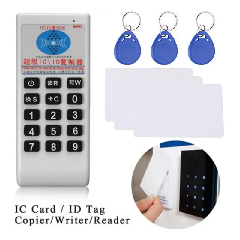 

Handheld ID/IC card reader & writer + 3pcs 125KHZ +3pcs 13.56MHZ cards 125Khz-13.56MHZ Copier Duplicator Cloner RFID NFC