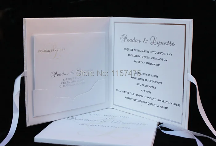 Hi1074 Personal Customized Luxury Wedding Invitation With