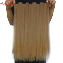 5 шт./лот Xi. rocks 5 заколки для наращивания волос 50 см синтетические волосы для наращивания 50 г прямые зажимы для волос Золотой коричневый 6A