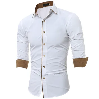 

Mens Autumn Winter New Color Casual Camisa Slim Long Sleeve Shirt Fashion Shirts Male Tops 2colour