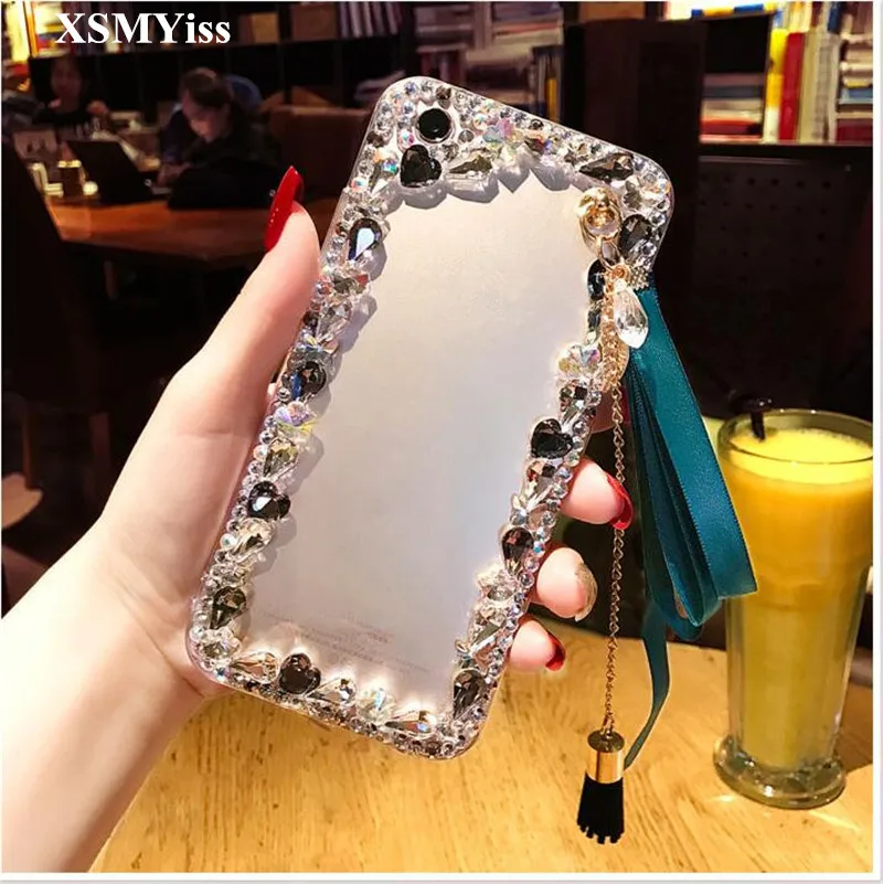 

Luxury Glitter Pendant Phone Cases Back Cover Bling Rhinestone Case For Huawei Honor 8 9 10 20 Lite V10 V20 7X 8X Nova2 3 4 5