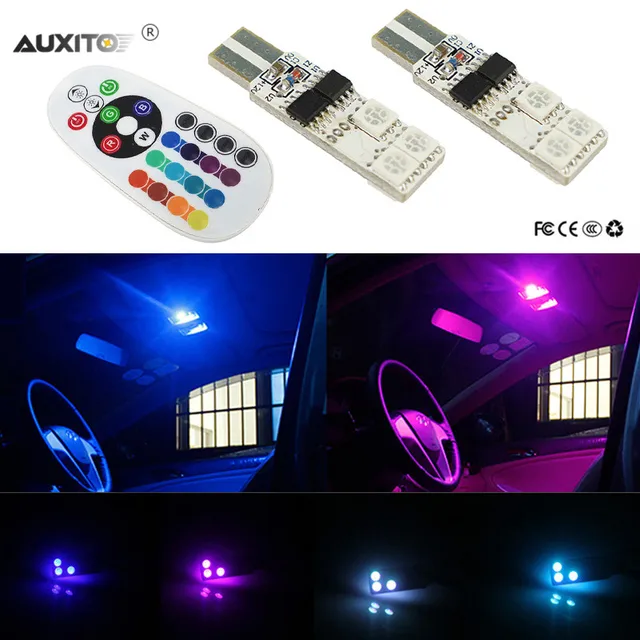 2x For Ford Ranger 1983 2017 Rgb T10 W5w 194 168 Car Led Interior 2x For Ford Ranger 1983 2017 Rgb T10 W5w 194 168 Car Led Interior Dome Reading Light Bulbs 16 Color 12v