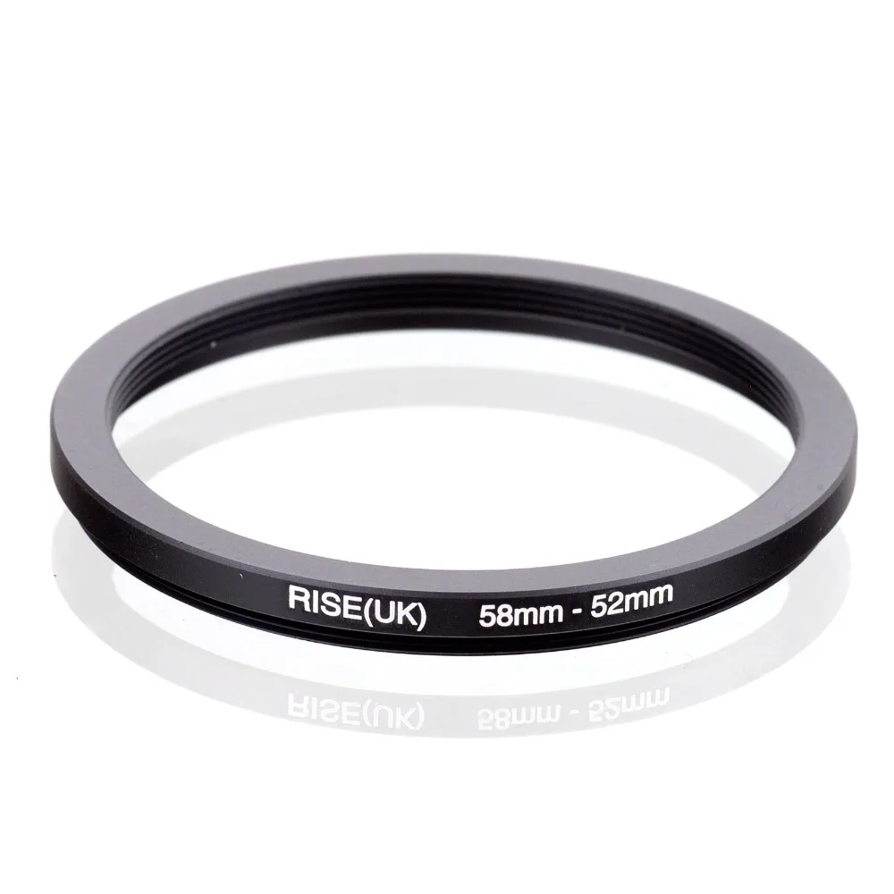 RISE(UK) 58mm-52mm 58-52mm 58 to 52 Step down Ring Filter Adapter black | Электроника