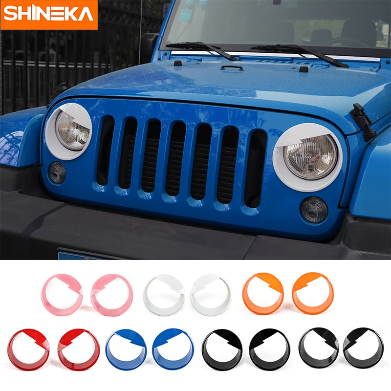 

SHINEKA Head Light Cover Angry Eyes Headlamp Guard for Jeep Wrangler Front Light Headlight Cover for Wrangler Rubicon Sahara JK
