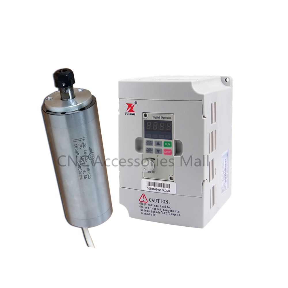 

Water Cooled Spindle Motor 300W ER8 AC75V & 1.5kw DZB280B001.5L2DK VFD inverter variable frequency driver