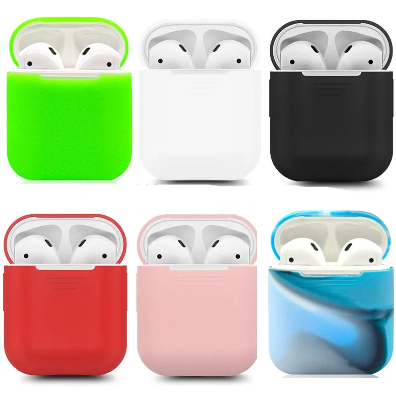 Мягкий силиконовый чехол наушники для Apple Airpods Bluetooth беспроводные защитный кожи