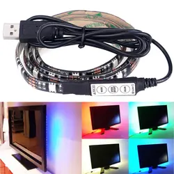 USB Светодиодные ленты 5050 RGB ТВ фонового освещения Комплект Cuttable с мини-контроллер 90 см, светодиодный клейкая лента IP65 Водонепроницаемый