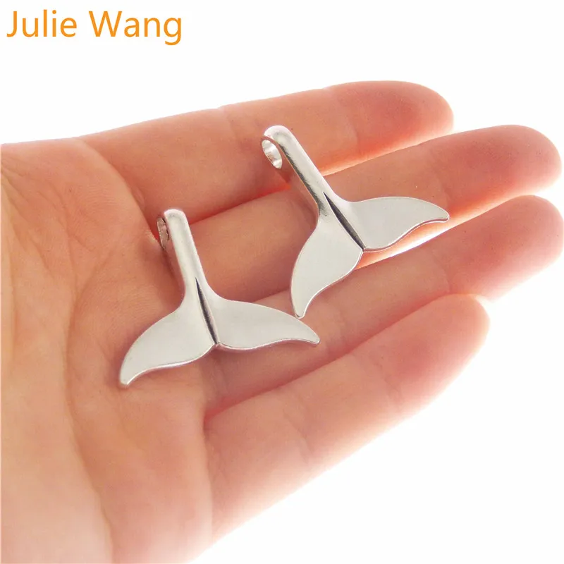 10 шт. шармы плавники Julie Wang из сплава хвост русалки рыба ожерелье с кулоном