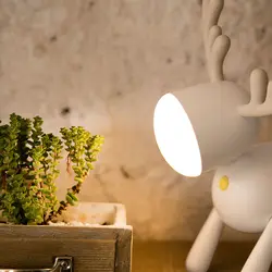 Олень Кролик светодиодный ночник силиконовые животные мультфильм затемнения лампа Usb перезаряжаемые для детей подарок для ребенка