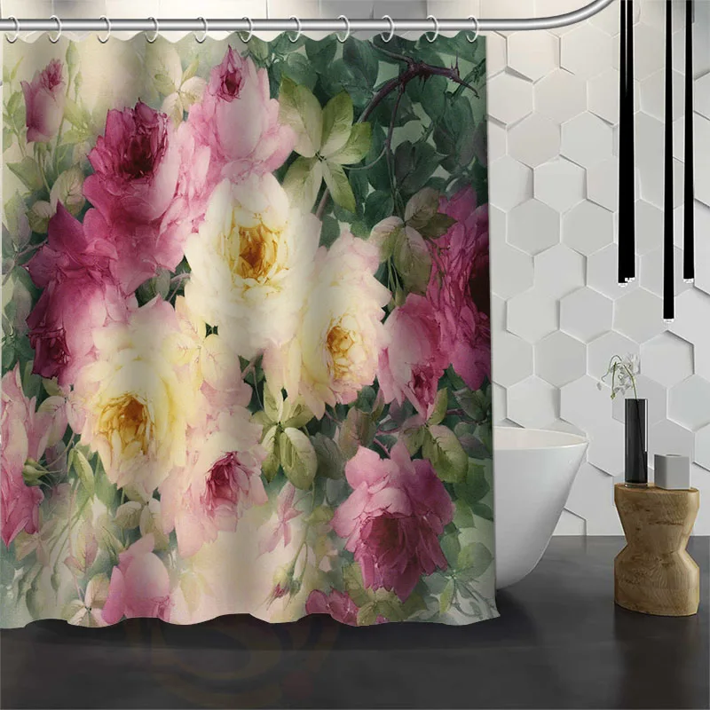 New Arrival Custom Romantic Roses Shower Curtain Modern Design Bathroom Decor Waterproof Polyester Fabric Printing Bath Curtain Waterproof Shower Curtain Designer Shower Curtainshower Curtain Aliexpress
