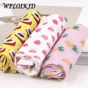 

[WPLOIKJD]Harajuku Japan Printing Fruit Pineapples Design Socks Women Fashion Creative Art Socks Sox Meias Calcetines Mujer