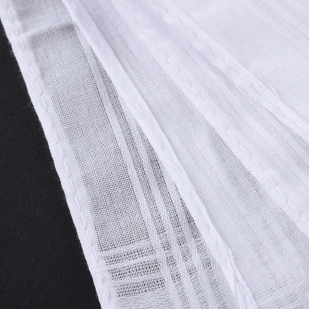5PCs 40*40cm White Pocket Cotton Handkerchiefs Hankie Hanky with Stripe Men Solid Unisex Hankies Handkerchief
