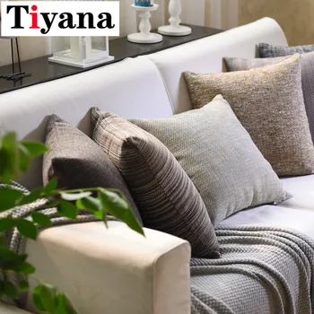 

Thicken Fabric Linen Big Pillow Cushion Sofa Bed Head Waist Pillow Back Simple Solid Car Pad Pillow Home Decorative JK505X