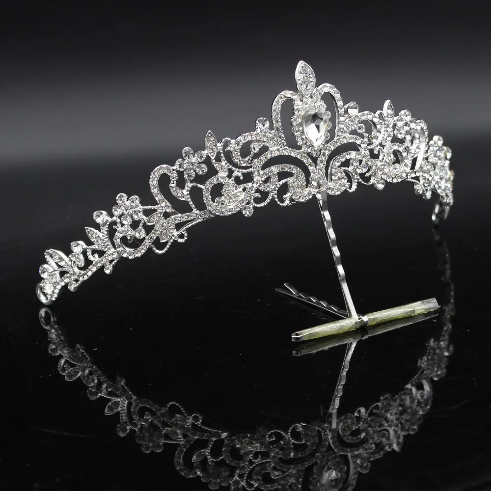 Crystal Tiara Crown Earring Necklace Bride Women Pageant Prom Fashion Jewelry