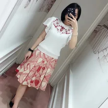 Летнее Новое поступление, плиссированные мини-юбки трапециевидной формы с сердечками из хлопка