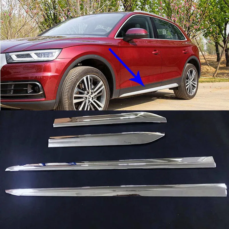 Для Audi Q5 FY ABS Chrome двери автомобиля со стороны тела полосы Накладка на молдинг отделка украшения 4 шт./компл