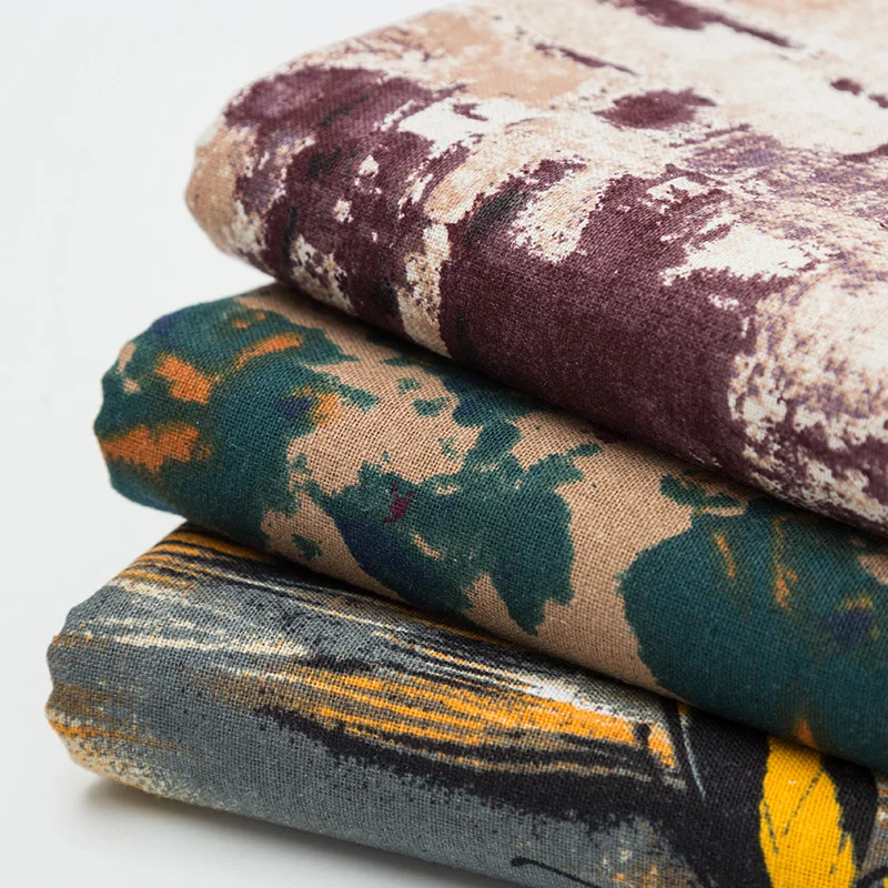 

Xintianji Vintage linen polyester fabric for cheongsam elegant flower DIY Pillow fabrics 50*145cm/piece B95