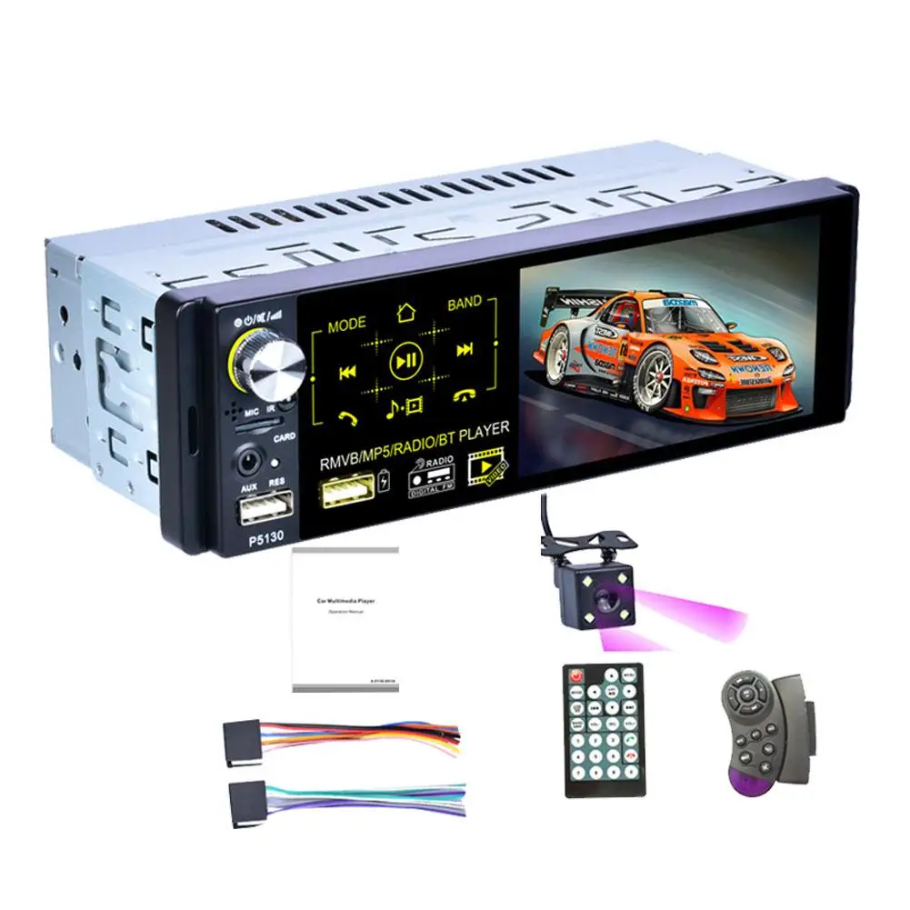 

4.1 Inch Capacitive Touch Screen Car MP5 Player 1DIN HD Rear View Reversing System Colorful Backlight Radio With Camera