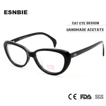 

ESNIE Fashion Designer Clear Lens Vintage CatEye Glasses Frame Female Hand Made Acetate Frames Eyewear Women Rx Optic Glass
