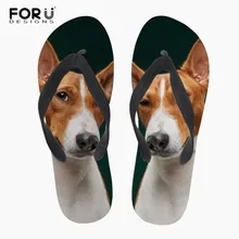 FORUDESIGNS/мужские шлепанцы; летние пляжные сандалии; повседневные шлепанцы с 3D принтом собаки; zapatos hombre; нескользящие домашние тапочки