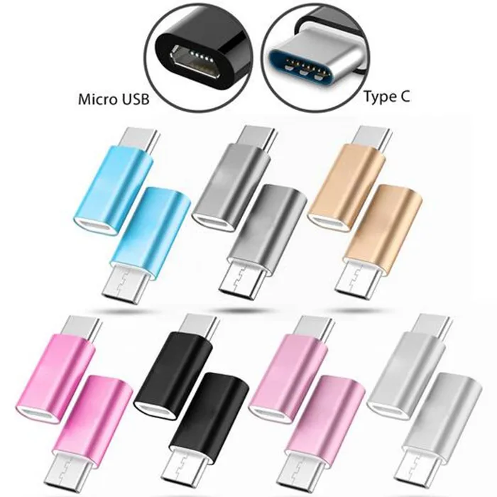 Алюминиевый сплав кабель с разъемами микро-usbи USB C Тип c адаптер конвертер для huawei P9 Тип C преобразователь для Samsung Galaxy s8 s8 plus note 4/note 5