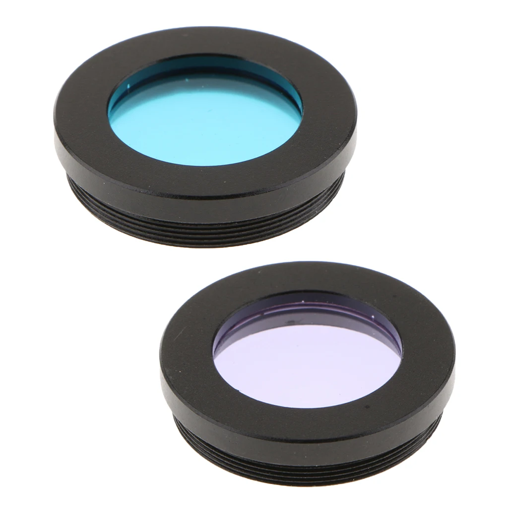 

1.25" Astronomy Telescope Eyepiece Lens Color Filter Set for Celestron Orion Moon Mars Planet Nebula Deep Sky Blue Purple 2x