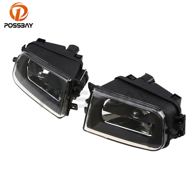 

POSSBAY Clear Front Driving Bumper Fog Light Housing for BMW E39 5 Series 1995-2000 Auto Replacement Parts Foglamp Covers