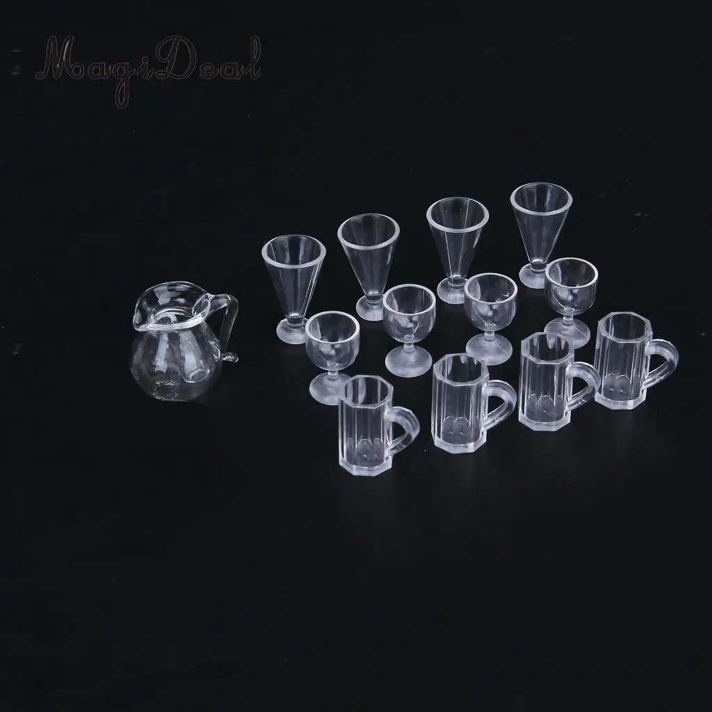 MagiDeal 4Pcs/Set Dollhouse Miniature Kitchen Dinner Wine Goblet Cup for 1/12 Scale Dolls House Pretend Play Children Toys