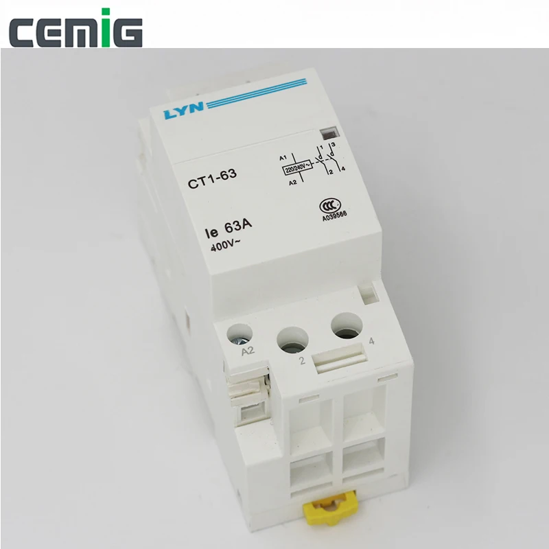 Модульный контактор переменного тока Cemig CT1 63 2P 32A 40A 63A 2NO 50/60Hz 220/240V|Замыкатели| |