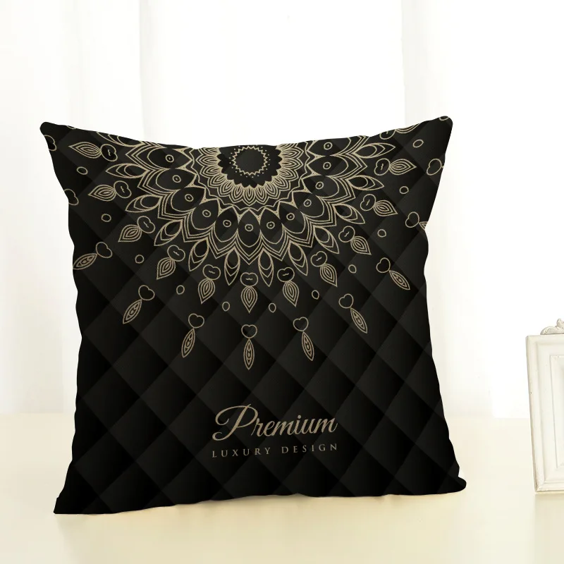 

Ramadan Kareem Cushion Cover Gold Moon Star Throw Pillow Cover Sofa Chair Eid Mubarak Pillowcases 45*45cm
