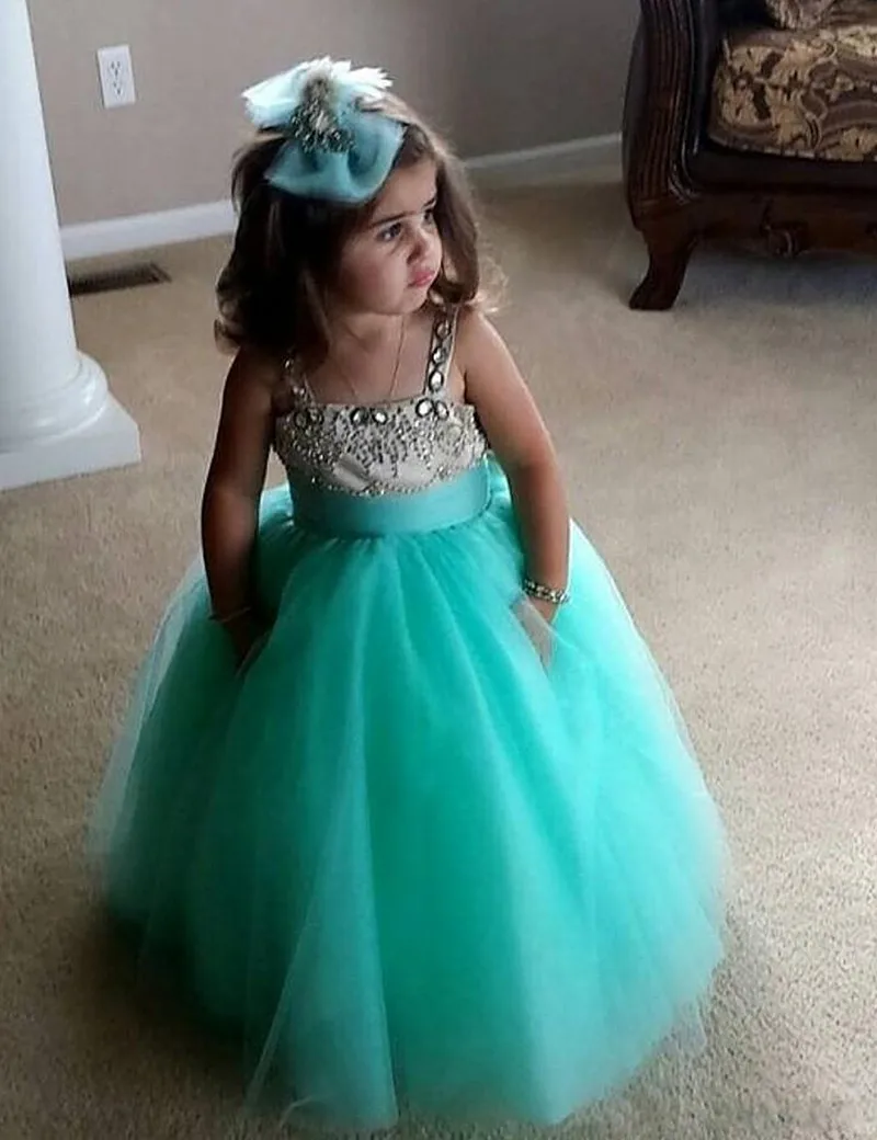 tiffany blue flower girl dress