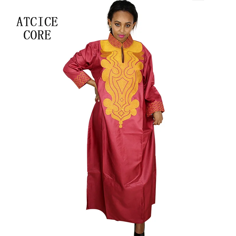 

AFRICAN BAZIN EMBROIDERY DESIGN DRESS SOFT MATERIAL LONG DRESS WITHOUT SCARF LA019#