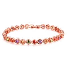 MOONROCY CZ браслеты красочные Хрустальная роза золотистого цвета Богемские ювелирные вечерние Прямая поставка для женщин подарок