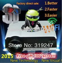 5500lumen Android4.4 HD LED Wifi Smart Projector 230W 3D home theater LCD Video Proyector TV Beamer with Bluetooth 4.0