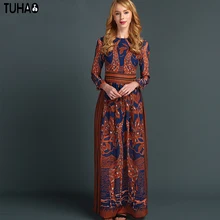 TUHAO/длинное винтажное платье с принтом жирафа; женские летние богемные платья трапециевидной формы; большие качели; праздничная одежда; Femme Eurpoe; стиль XX12