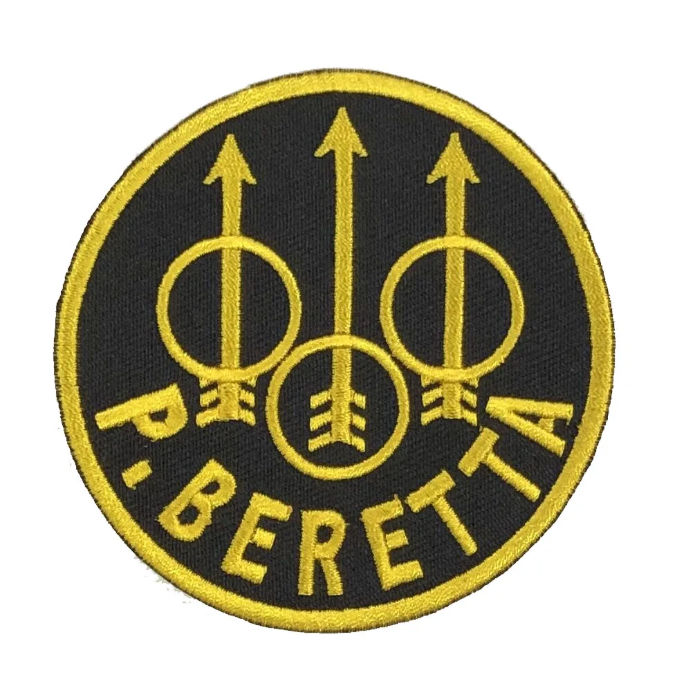 

8CM Toppa P-BERETTA Iron On DIY Embroidered Appliques Sew On Stickers For Clothing fabric Bags