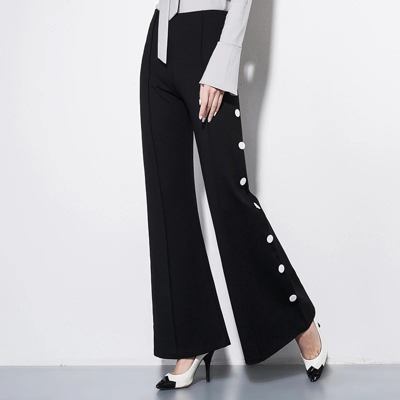 black bell bottom trousers