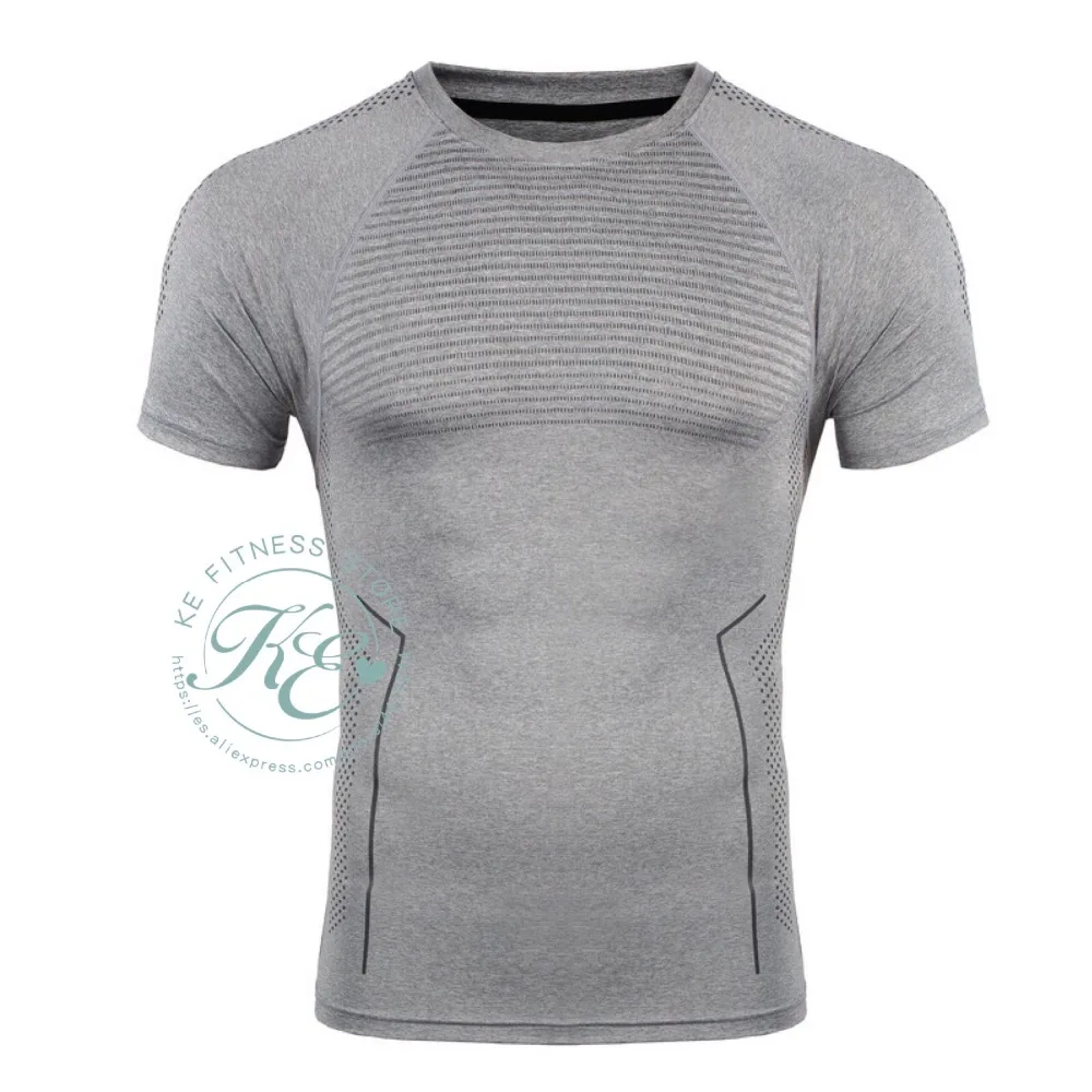 KE camiseta roja azul deportiva hombre транспирируемый secado rapido манга corta для фитнеса бега Futbol basket yoga tenis