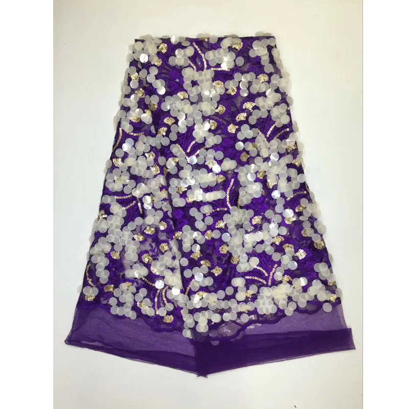 Beautiful French Tulle Lace Fabric with Sequins Embroidery Mesh Net