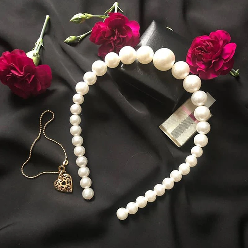 

1PC Super large pearls Hair Bands Women Girls Hair Accessories Headband Wedding Bridal 2019 New Big Hair hoop