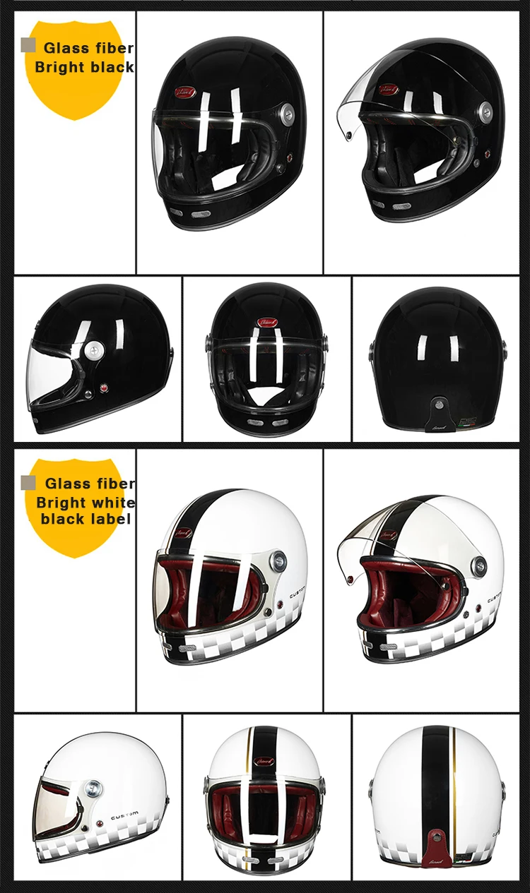 BEON полный шлем для мотокросса из стекловолокна beon B510 винтажные мотоциклетные профессиональные Ретро шлемы ECE Сертификация